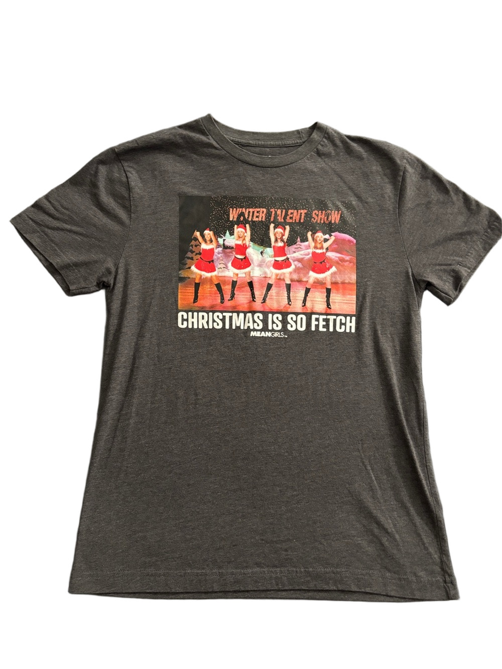 Mean Girls Christmas Is So Fetch Graphic Tee Gray Women’s Medium Y2K